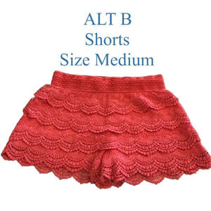 Alt B Orange Crochet Lace shorts Size Medium